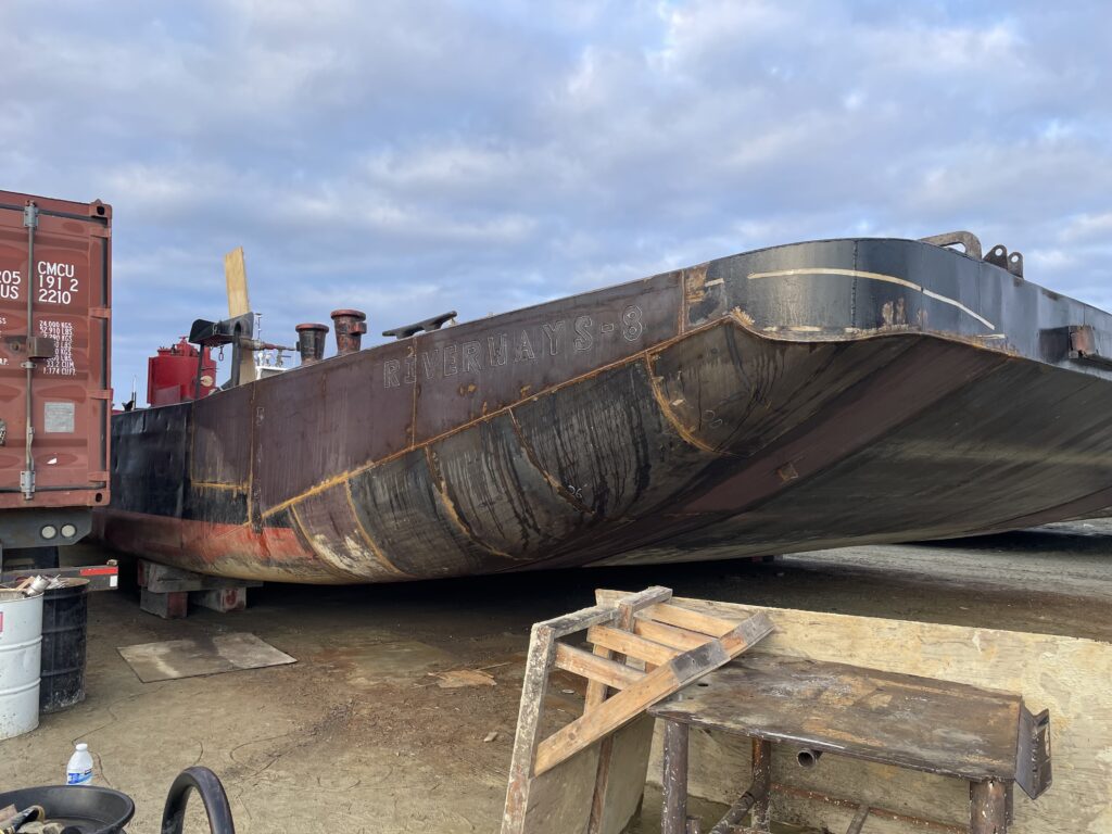 Riverways-8 Barge bow repair Bethel Barge Bow Repair in Bethel Alaska - Riverways 8 Barge Marine Repair
